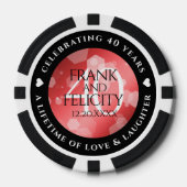 Elegant 40. Ruby Hochzeitstag Feier Pokerchips (Vorderseite)