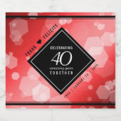Elegant 40. Ruby Hochzeitstag Feier Schaumweinetikett (Einzelnes Label)