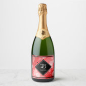 Elegant 40. Ruby Hochzeitstag Feier Schaumweinetikett (Vorderseite)