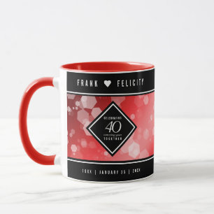 Elegant 40. Ruby Hochzeitstag Feier Tasse