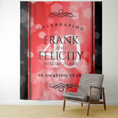 Elegant 40. Ruby Hochzeitstag Feier Wandteppich (Beispiel)