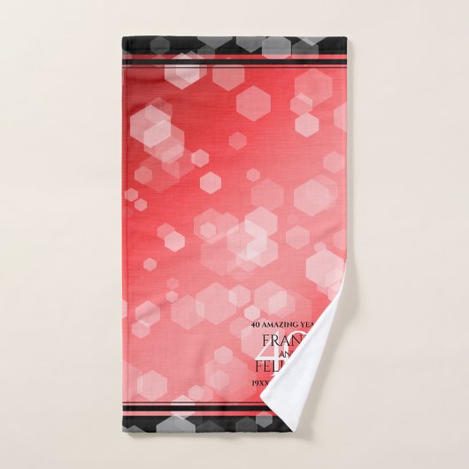 Elegant 40. Ruby Wedding Jubiläum Badhandtuch Set (Handtuch)