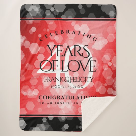 Elegant 40. Ruby Wedding Jubiläum Sherpadecke (Vorderseite)