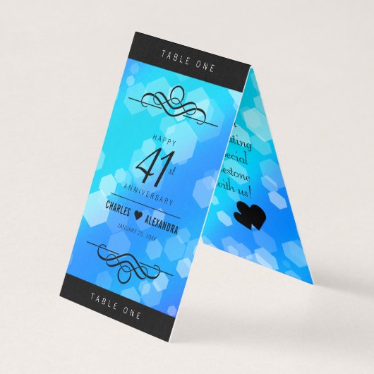 Elegant 41. Blue Topaz Hochzeitstag (Rückseite)