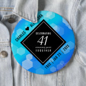 Elegant 41. Blue Topaz Hochzeitstag Button (Beispiel)
