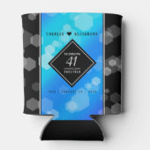 Elegant 41. Blue Topaz Hochzeitstag Dosenkühler (Rückseite)