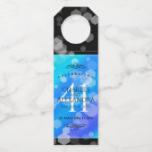 Elegant 41. Blue Topaz Hochzeitstag Flaschenanhänger (Rückseite)