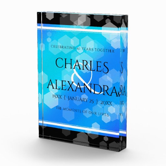 Elegant 41. Blue Topaz Hochzeitstag Fotoblock (Rechts)