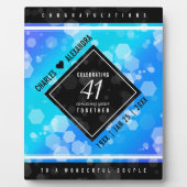 Elegant 41. Blue Topaz Hochzeitstag Fotoplatte (Vorderseite)