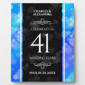 Elegant 41. Blue Topaz Hochzeitstag Fotoplatte (Vorderseite)