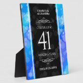 Elegant 41. Blue Topaz Hochzeitstag Fotoplatte (Seite)