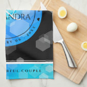 Elegant 41. Blue Topaz Hochzeitstag Geschirrtuch (Viertel Falte)