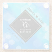 Elegant 41. Blue Topaz Hochzeitstag Glasuntersetzer (Rückseite)