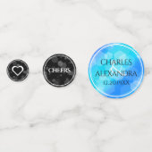 Elegant 41. Blue Topaz Hochzeitstag Konfetti (Rückseiten)