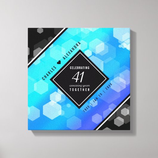 Elegant 41. Blue Topaz Hochzeitstag Leinwanddruck (Vorderseite)