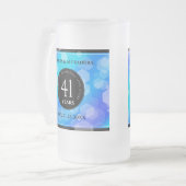 Elegant 41. Blue Topaz Hochzeitstag Mattglas Bierglas (Vorderseite Links)