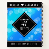 Elegant 41. Blue Topaz Hochzeitstag Notizblock (Rückseite)