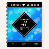 Elegant 41. Blue Topaz Hochzeitstag Notizblock (Vorderseite)