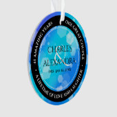 Elegant 41. Blue Topaz Hochzeitstag Ornament (Vorderseite)