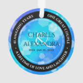 Elegant 41. Blue Topaz Hochzeitstag Ornament (Rückseite)