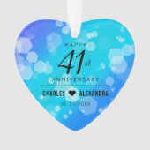 Elegant 41. Blue Topaz Hochzeitstag Ornament (Vorderseite)