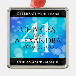 Elegant 41. Blue Topaz Hochzeitstag Ornament Aus Metall