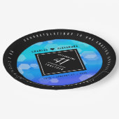 Elegant 41. Blue Topaz Hochzeitstag Pappteller (Schrägansicht)