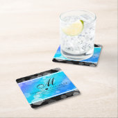 Elegant 41. Blue Topaz Hochzeitstag Rechteckiger Pappuntersetzer (Vor Ort)