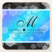 Elegant 41. Blue Topaz Hochzeitstag Rechteckiger Pappuntersetzer (Vorderseite)