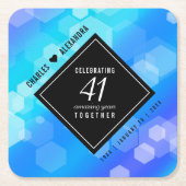 Elegant 41. Blue Topaz Hochzeitstag Rechteckiger Pappuntersetzer (Vorderseite)