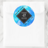 Elegant 41. Blue Topaz Hochzeitstag Runder Aufkleber (Tasche)