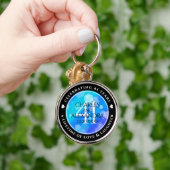 Elegant 41. Blue Topaz Hochzeitstag Schlüsselanhänger (Hand)