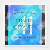 Elegant 41. Blue Topaz Hochzeitstag Serviette (Vorderseite)