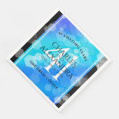 Elegant 41. Blue Topaz Hochzeitstag Serviette (Ecke)