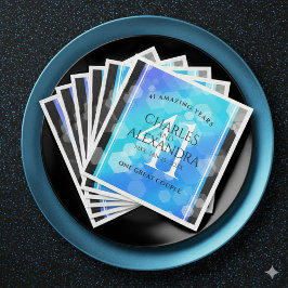 Elegant 41. Blue Topaz Hochzeitstag Serviette