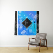 Elegant 41. Blue Topaz Hochzeitstag Wandteppich (Beispiel (Horizontal))