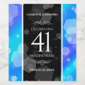 Elegant 41. Blue Topaz Hochzeitstag Weinetikett (Einzelnes Label)