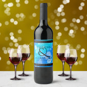 Elegant 41. Blue Topaz Hochzeitstag Weinetikett