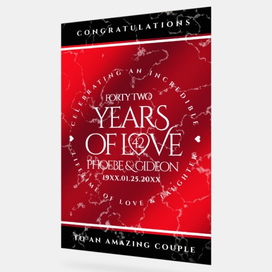 Elegant 42. Jasper Hochzeitstag Acrylschild (Winkel)