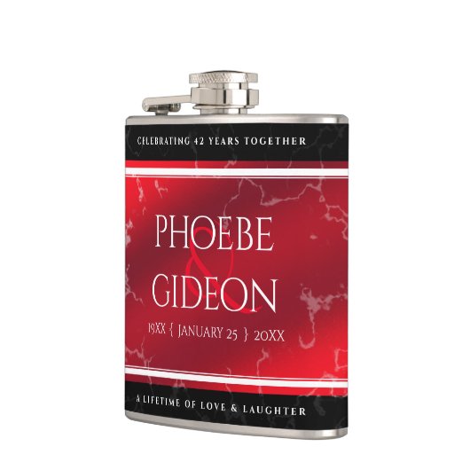 Elegant 42. Jasper Hochzeitstag Flachmann (Links)