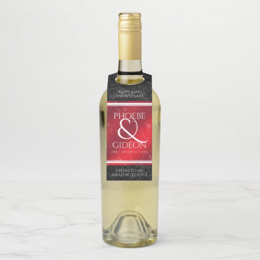 Elegant 42. Jasper Hochzeitstag Flaschenanhänger (Auf Flasche)