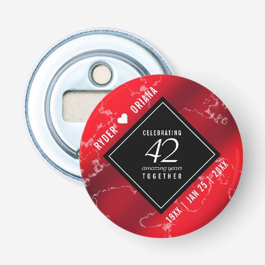 Elegant 42. Jasper Hochzeitstag Flaschenöffner (Vorderseite)
