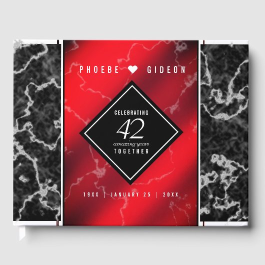 Elegant 42. Jasper Hochzeitstag Gästebuch (Vorderseite)