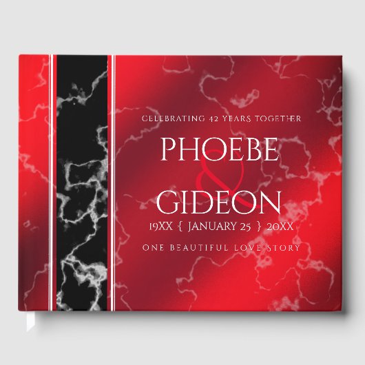 Elegant 42. Jasper Hochzeitstag Gästebuch (Vorderseite)