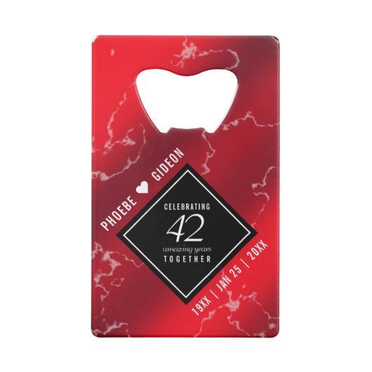 Elegant 42. Jasper Hochzeitstag Geldbeutel Flaschenöffner (Rückseite)