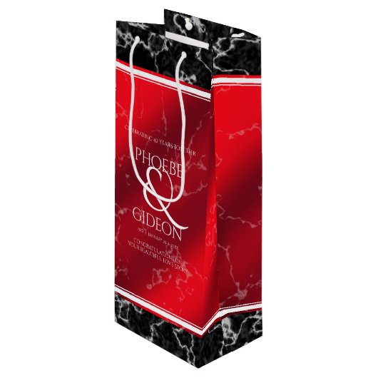Elegant 42. Jasper Hochzeitstag Geschenktüte Für Weinflaschen (Vorderseite Schrägansicht)