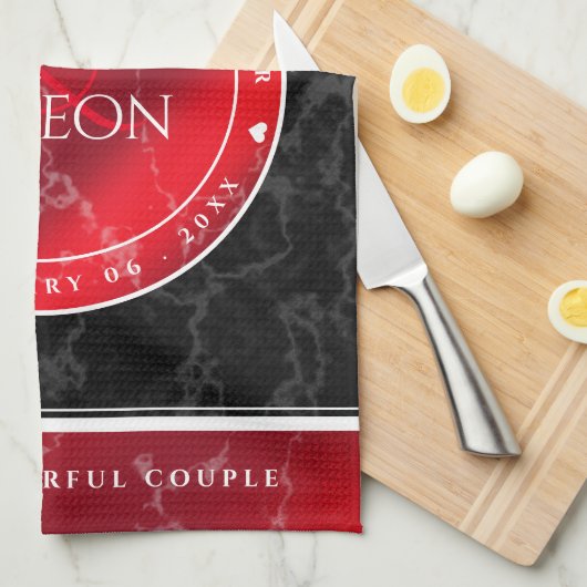 Elegant 42. Jasper Hochzeitstag Geschirrtuch (Viertel Falte)