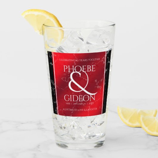 Elegant 42. Jasper Hochzeitstag Glas (Vorderseite Ice)