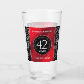 Elegant 42. Jasper Hochzeitstag Glas (Rückseite)