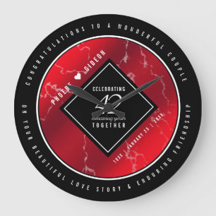 Elegant 42. Jasper Hochzeitstag Große Wanduhr